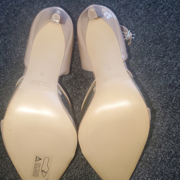 Zara Beige Ankle Strap Heels - Picture 3 of 8